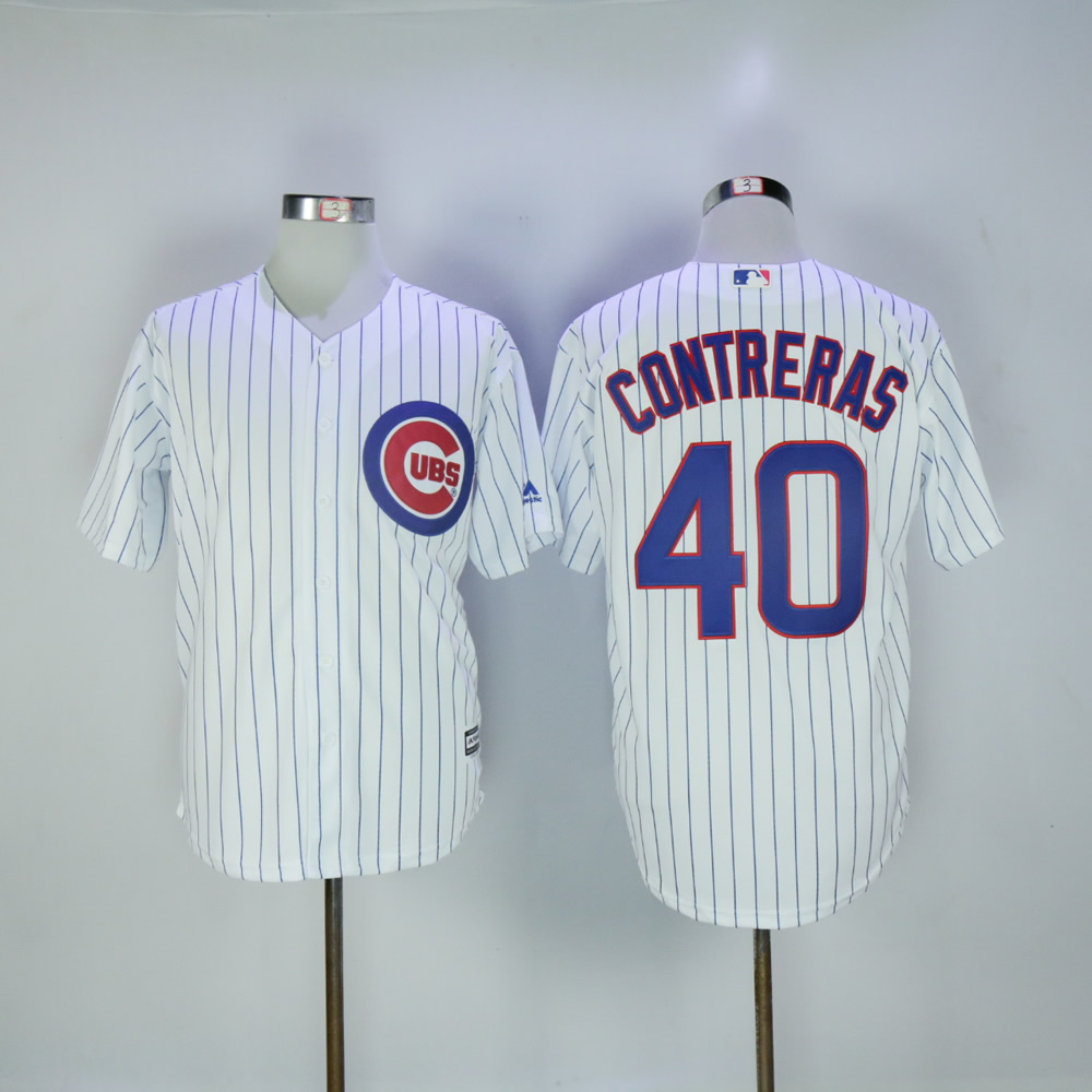 Men Chicago Cubs #40 Contreras White MLB Jerseys->chicago cubs->MLB Jersey